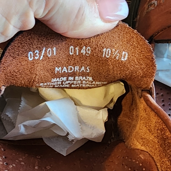 Bass Womens Madras Loafers Flat Walking Shoes Brown Leather Size 10.5D Box1 - Picture 9 of 11